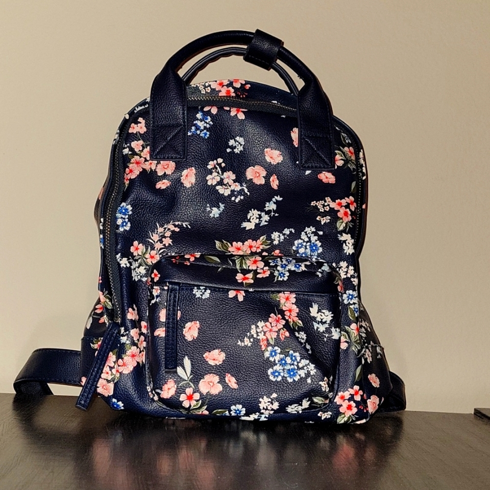 Floral backpack purse